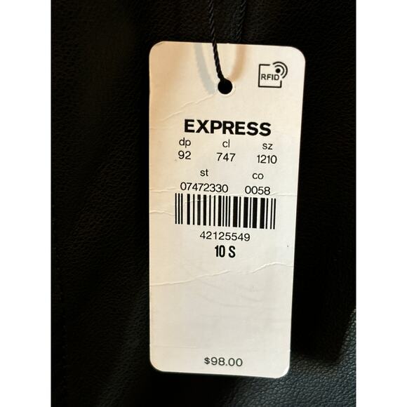 Express Faux Leather Pants Womens Size 10 Short Black Straight New NWT - Picture 4 of 5